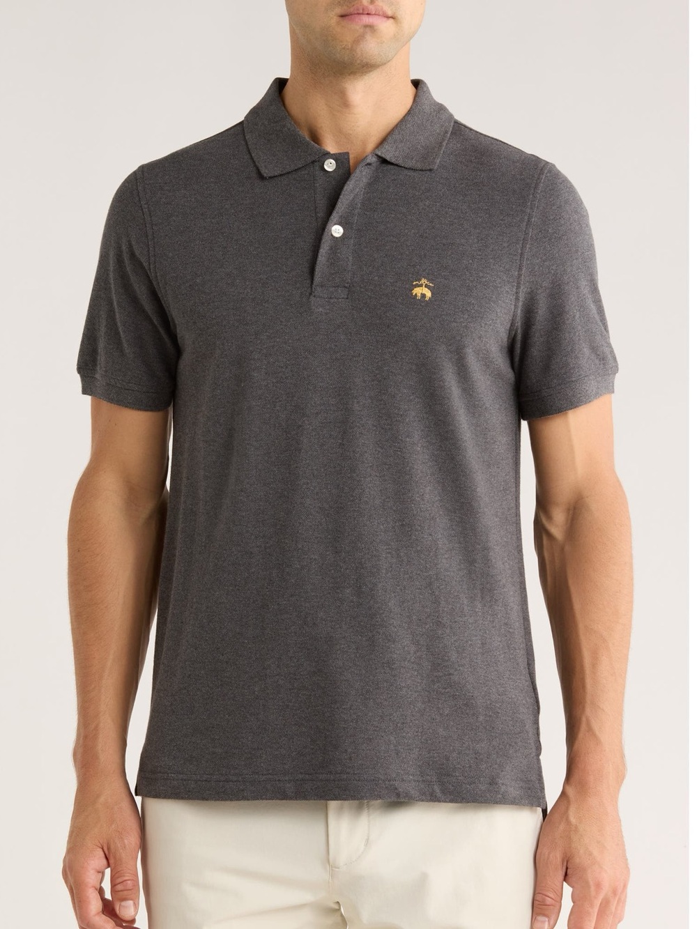 Brooks Brothers Solid Piqué Slim Fit Polo in Dark Gray